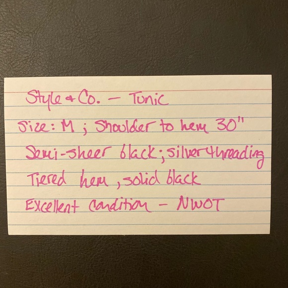 Style & Co. - NWOT, Size M, Dressy Black Tunic - Picture 6 of 6